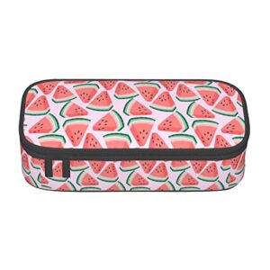 pink watermelon cute pencil case organizer with compartments for adults large capacity pen bag double zippers multifunction makeup bag
