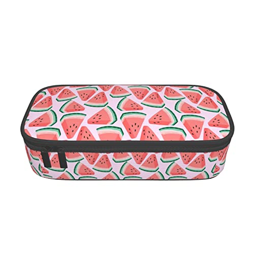 Pink Watermelon Cute Pencil Case Organizer with Compartments for adults Large Capacity Pen Bag Double Zippers Multifunction Makeup Bag