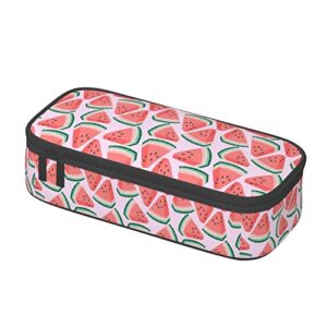 Pink Watermelon Cute Pencil Case Organizer with Compartments for adults Large Capacity Pen Bag Double Zippers Multifunction Makeup Bag