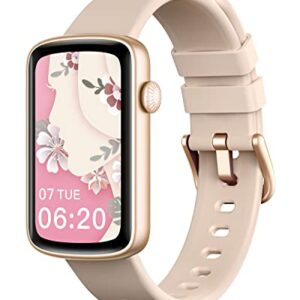 SHANG WING Smart Watches for Women Compatible with iPhone Android Phones, LYNN2 Slim Women's Watch Fitness Tracker Digital Watch with Heart Rate Monitor Pedometer Step/Sleep Tracker Waterproof Pink