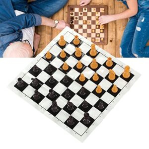 Chess Set,International Plastic Chess Set with 25CM Plastic Film Chessboard and Storage Bag PS International Chess for Adults Kids (Brown)