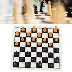 Portable Chess Set,International Plastic Chess Set with 25CM Plastic Film Chessboard and Storage Bag PS International Chess for Adults Kids (Brown)