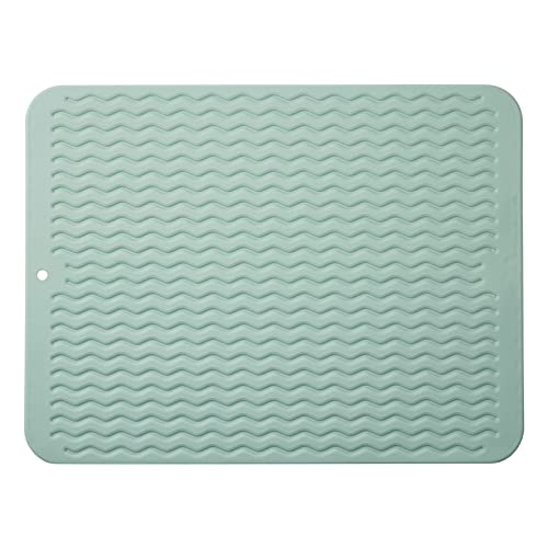 Multipurpose Silicone Kitchen Mat/drain Pad Easy to Clean Environmentally Friendly Heat-Resistant Suitable for Lining Kitchen Counters or Sinks Refrigerators or Drawers (Nordic green)