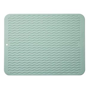 multipurpose silicone kitchen mat/drain pad easy to clean environmentally friendly heat-resistant suitable for lining kitchen counters or sinks refrigerators or drawers (nordic green)