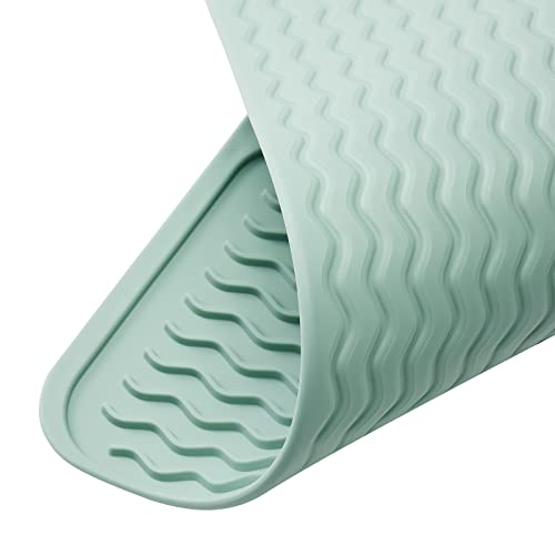 Multipurpose Silicone Kitchen Mat/drain Pad Easy to Clean Environmentally Friendly Heat-Resistant Suitable for Lining Kitchen Counters or Sinks Refrigerators or Drawers (Nordic green)