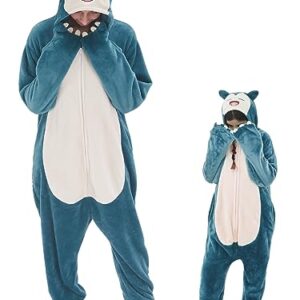 GONAAP Unisex Adult Onesie Pajamas Animal One Piece Costume Cosplay Sleepwear (Teal, Medium)