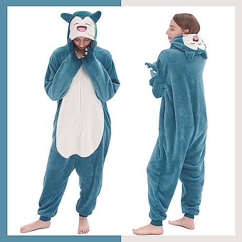 GONAAP Unisex Adult Onesie Pajamas Animal One Piece Costume Cosplay Sleepwear (Teal, Medium)