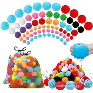 leyndo large reusable water balls multi size water balls water toys with 2 mesh bags for pool backyard beach fun activities teens games outdoor summer, 10 colors (102)