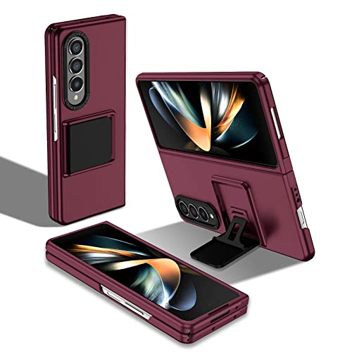 EAXER for Samsung Galaxy Z Fold 3 Fold 5G Case, Full Coverage Shockproof Slim Fold Kickstand Phone Case Cover (Wine Red)