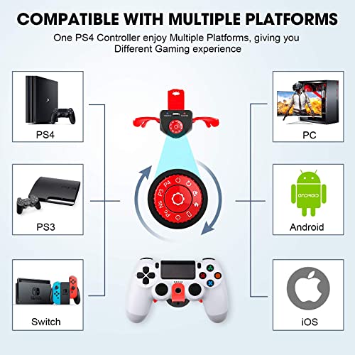 UeeVii PS4 Controller Paddles,PS4 Gamepad Converter Bluetooth Key Extender Wireless 3.0 Micro USB Port, Back Button Attachment/TURBO Burst Function/Customization Mapping Buttons