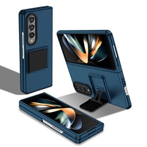 eaxer for samsung galaxy z fold 3 fold 5g case, full coverage shockproof slim fold kickstand phone case cover (blue)