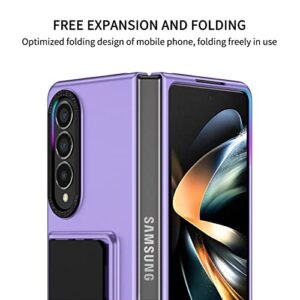 EAXER for Samsung Galaxy Z Fold 3 Fold 5G Case, Full Coverage Shockproof Slim Fold Kickstand Phone Case Cover (Blue)