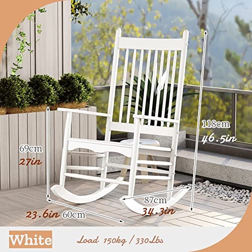 OZCULT Desk Chairs Arm Chair Outdoor Porch Rocking Chair for Front Porch Heavy Duty, Balcony Garden Seat for Decks/Lawn/Backyard/Pool, Loads 330lbs, Set of 2