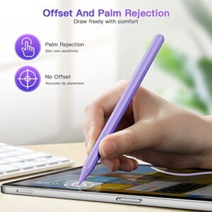 iPad Pencil 2nd Generation with Magnetic Wireless Charging, Apple Pencil 2nd Generation, Smart Pen Compatible with iPad Pro 11 in 1/2/3/4, iPad Pro 12.9 in 3/4/5/6, iPad Air 4/5, iPad Mini 6, Purple