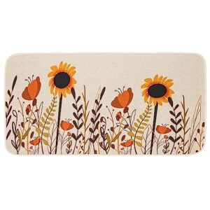 muganyi fall flower thanksgiving autumn doormat - holiday welcome non slip rug sunflower natural door mat for indoor outdoor entrance 17" x 29"