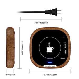 Coffee Mug Warmer Beverage Cup Warmer Gravity-Induction Auto On/Off for Desk Home Office Use for Heating Coffee, Beverage, Milk, Tea and Hot Chocolate (Wood Grain)