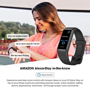 LIVIKEY Activity Fitness Tracker with Alexa Built-in, Heart Rate, Blood Oxygen, Sleep Monitor, Fitness Watch with Pedometer, IP68 Swimming Waterproof, Smart Watch with Step Tracker for Women Men