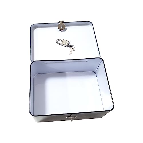 ZLEYECZ Retro Style Rectangle Tinplate Storage Box with Padlock, Home Kitchen Desktop Storage Tin Canister, For Chocolate Jewelry Cosmetics Photos Gift Candy Tea Coffee Case (Night Sky)