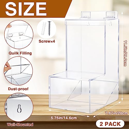 Thyle 2 Pcs Acrylic Candy Dispenser Bin Candy Storage with Lids Clear Snack Dispenser Acrylic Storage Box Small Bulk Accessories Organizer for Candy Bars Coffee Creamers Finger Cots Clean Wipes