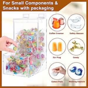 Thyle 2 Pcs Acrylic Candy Dispenser Bin Candy Storage with Lids Clear Snack Dispenser Acrylic Storage Box Small Bulk Accessories Organizer for Candy Bars Coffee Creamers Finger Cots Clean Wipes