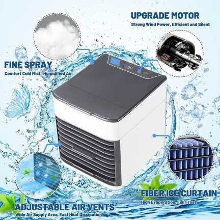 Arctic Air Ultra-Portable Evaporative Air Cooler - Portable, Air Conditioner, USB , Home, Office, Dorm, 3 Speed Fan