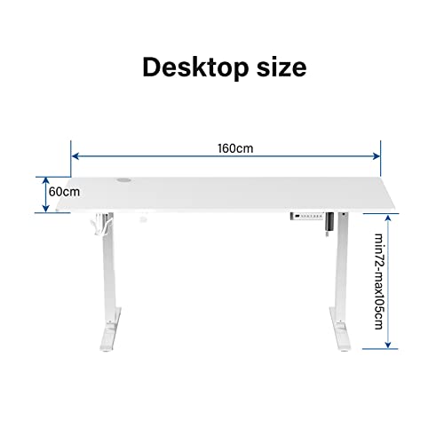 LCVXYERQ 63x24inch Adjustable Desk Stand up Desk Electric Standing Desk Adjustable Height Sit Stand Home Office Desk Including Splice Table Plate White