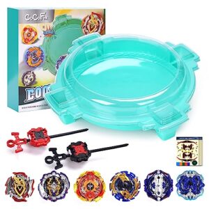 bey battling top burst toy blade set game complete battle game set with stadium, 6 battling tops and 2 launchers, toys for 6 year old boys & girls & up