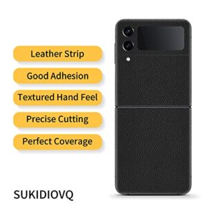 for Samsung Galaxy Z Flip 4 Phone Sticker Skin Wrap Leather Strip Ultra Thin Slim Ultralight Decal Glass Protector Film Protective for Back Camera