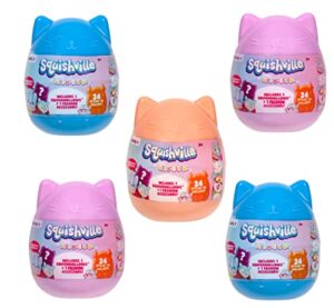 squishmallows squishville, series 7-5 pack - official kellytoy - collectible mini stuffed animal toy plush & accessories, styles may vary - add to your squad - gift for kids, girls & boys - set of 5