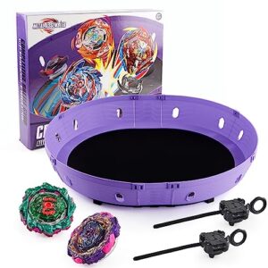 bey stadium top burst set-battle game with 1detachable stadium, 2 latest style battling top toys and 2 launchers-toy gift for boys kids ages 6 7 8 9 10 11 12 years old