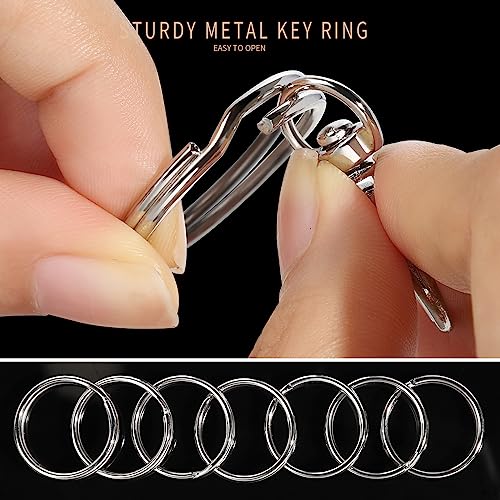 40PCS Metal Swivel Snap Hooks with Key Rings, LEOBRO 20PCS Small Lobster Claw Keychains Clasps and 20PCS Large Key Chain Ring for Keychain Clip, Lanyard, Key, Jewelry Making, Art Crafts, Silver