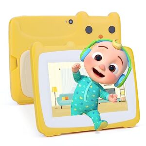 c idea kids tablets,7 inches toddler android 12, dual cameras, 32gb large storage, iwawa pre-installed, parental control, children learning educational tablets