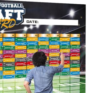 KIKIGO Fantasy Football Draft Board 2023-2024 Kit Extra Large Set with 528 Player Labels 2023 Top Rookie Blank Label 14 Teams 20 Rounds Premium Color Edition