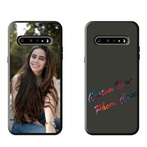 gsdmfunny custom photo text phone cases for lg v60 thinq 5g personalized picture protective cases compatible with lg v60 thinq 5g black tpu and hard pc phone case gifts