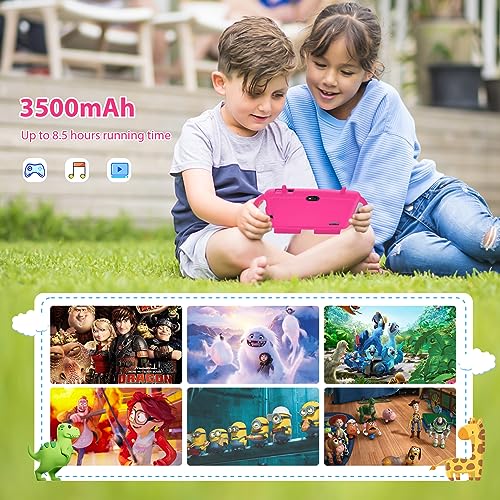 Relndoo Kids Tablet, 7 inch Android 11 Tablet for Kids, 3GB RAM 32GB ROM, Toddler Tablet with Bluetooth, WiFi, Parental Control, Dual Camera, GMS, Shockproof Case, Kids App Pre-Installed