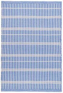dash and albert marlo french blue handwoven indoor/outdoor rug, 8 x 10 feet, blue stripe pattern