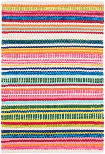 dash and albert bright stripe handwoven indoor/outdoor rug, 8 x 10 feet, multi stripe pattern