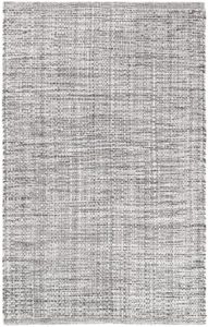 dash and albert fusion grey handwoven indoor/outdoor rug, 8 x 10 feet, grey solid pattern