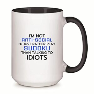 funny sudoku gift for smart people who prefer solving puzzles to talking 11oz 15oz inner color accent mug