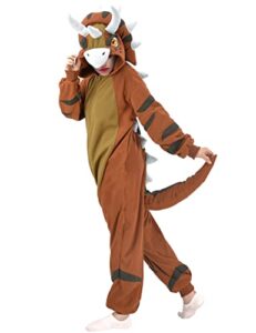 triceratops onesie adult triceratops pajamas dinosaur christmas halloween cosplay costume homewear sleepwear