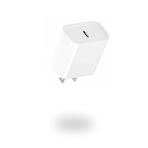 usb-c fast charger block for iphone charger block, apple watch charger block, ipad charger block, gkw 20w charging block/box/cube/brick, white 1-pack (cable not included)