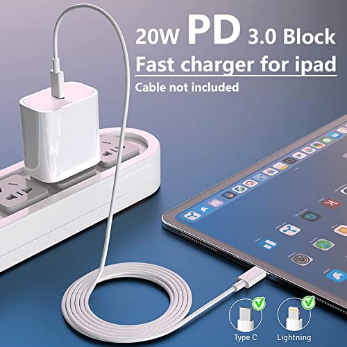 USB-C Fast Charger Block for iPhone Charger Block, Apple Watch Charger Block, iPad Charger Block, GKW 20w Charging Block/Box/Cube/Brick, White 1-Pack (Cable not Included)