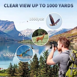 80x100 Monocular Telescope, Eullsi HD Monocular for Adults with Smartphone Adapter & Tripod, Compact Monocular for Bird Watching Hiking Camping Hunting Wildlife Travel (Black)