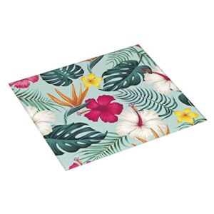 hojas tropicales y flores Printed Drying Mat For Kitchen Ultra Absorbent Microfiber Dishes Drainer Mats Non-Slip Silicone Quick Dry Pad - 18 X 16inch