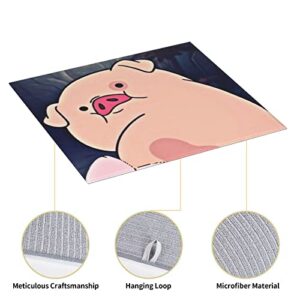 Funny pigs Printed Drying Mat For Kitchen Ultra Absorbent Microfiber Dishes Drainer Mats Non-Slip Silicone Quick Dry Pad - 18 X 16inch