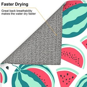 Fruits Watermelon Printed Drying Mat For Kitchen Ultra Absorbent Microfiber Dishes Drainer Mats Non-Slip Silicone Quick Dry Pad - 18 X 16inch