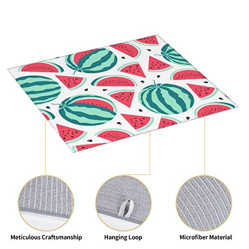 Fruits Watermelon Printed Drying Mat For Kitchen Ultra Absorbent Microfiber Dishes Drainer Mats Non-Slip Silicone Quick Dry Pad - 18 X 16inch