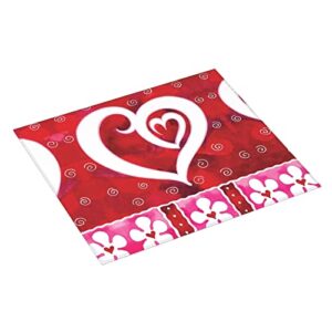 Heart & Flowers Printed Drying Mat For Kitchen Ultra Absorbent Microfiber Dishes Drainer Mats Non-Slip Silicone Quick Dry Pad - 18 X 16inch