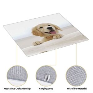 Golden Retriever Puppies Printed Drying Mat For Kitchen Ultra Absorbent Microfiber Dishes Drainer Mats Non-Slip Silicone Quick Dry Pad - 18 X 16inch