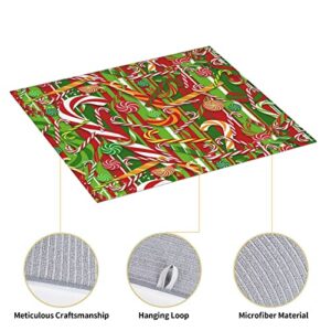 Merry Christmas Printed Drying Mat For Kitchen Ultra Absorbent Microfiber Dishes Drainer Mats Non-Slip Silicone Quick Dry Pad - 18 X 16inch